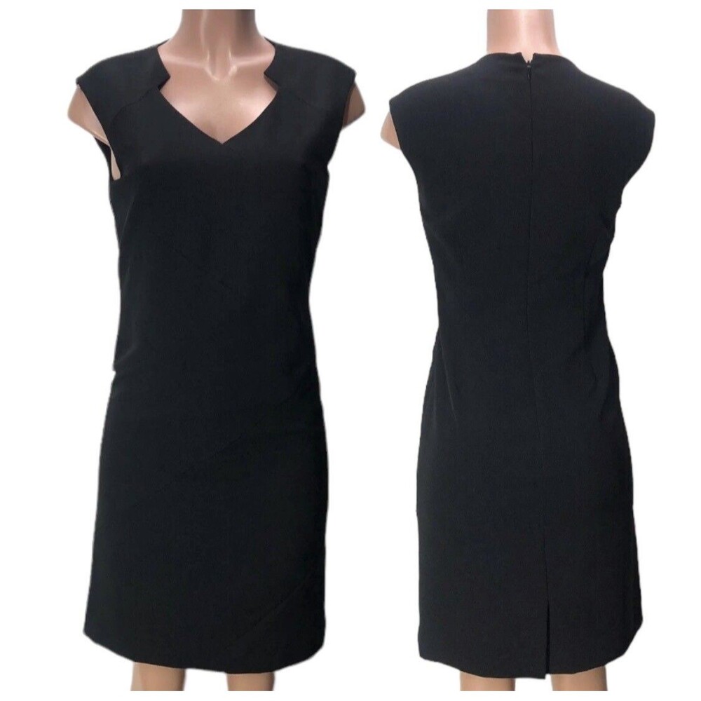 ALEX MARIE WOMEN DRESS SZ |4| SLEEVELESS BLACK V NECK Retail $128 - Picture 6 of 16